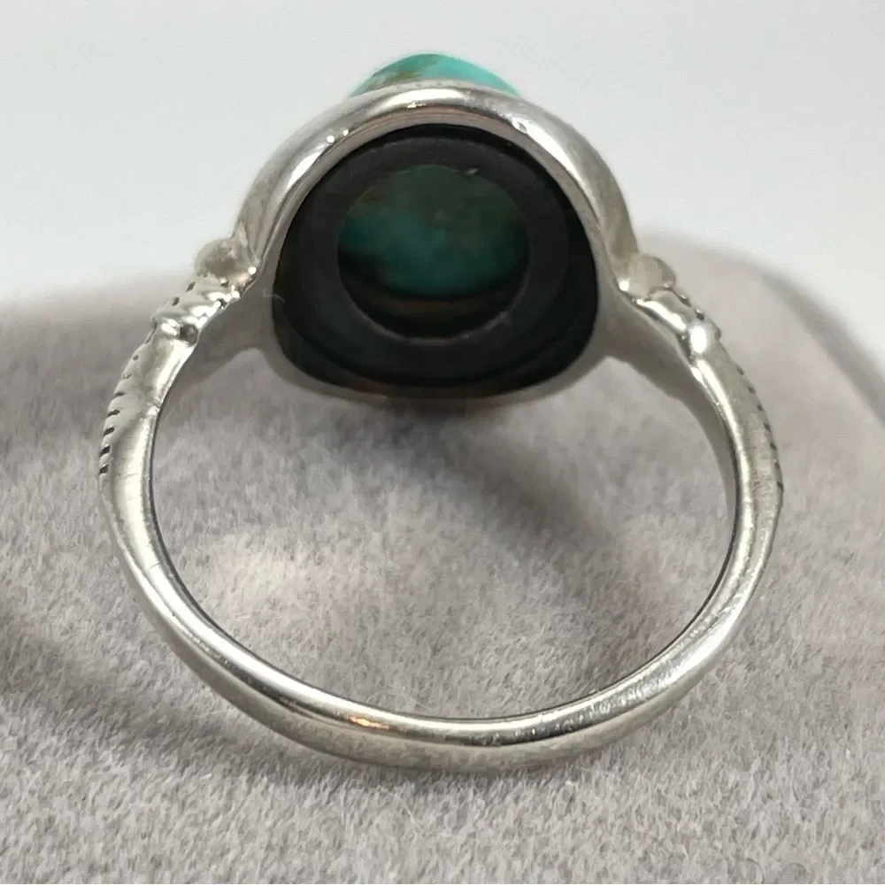 925 Sterling Silver 4ct Kingman Turquoise Ring Sz 8 Stunning New Statement